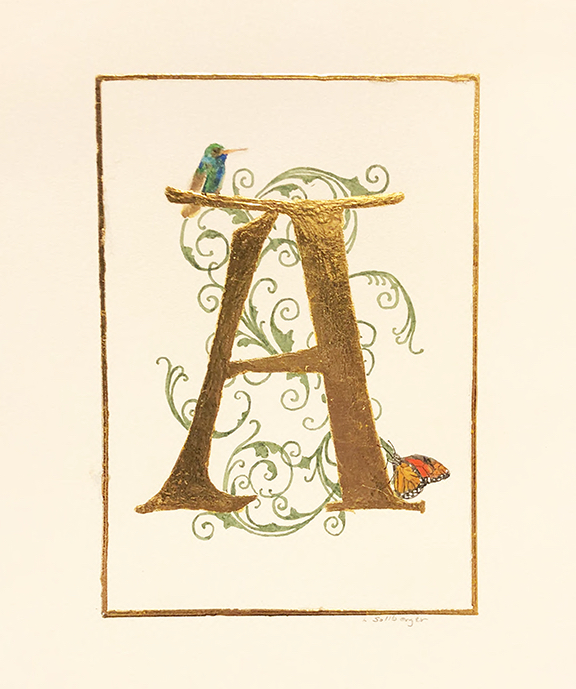 Illuminated Letter A 8 x 10